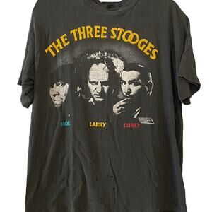 Vintage 80s The Three Stooges Moe Larry Curly Single Stitch Changes Shirt Large